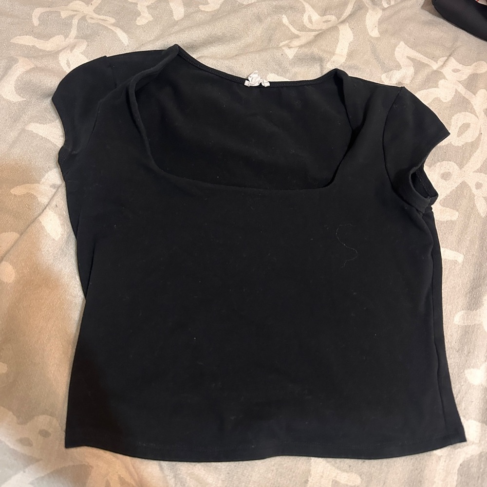 Garage Black Scoop Neck Crop Top